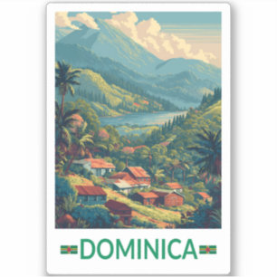 Adesivo Dominica Viagem Arte Vintage