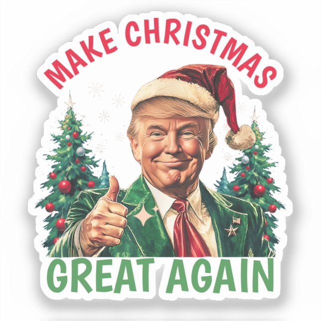 Adesivo Donald Trump Papai Noel faz Excelente de Natal nov (Frente)