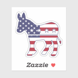 Adesivo Donkey EUA Flag Democrata