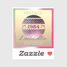 Adesivo Dons de aniversário de 1954 do Vintage, 70