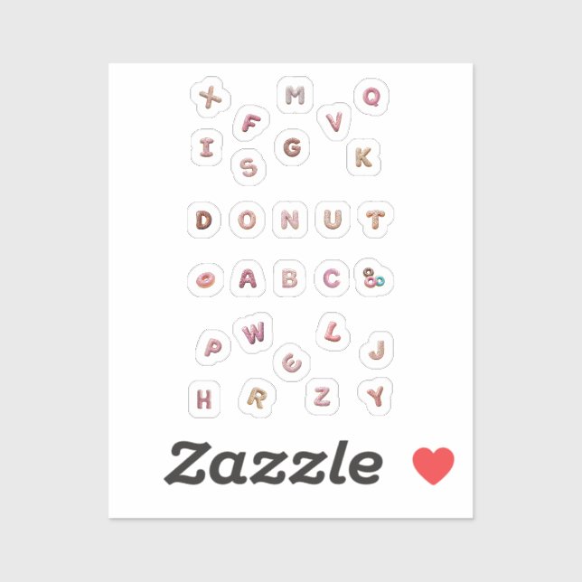Adesivo Donut-ABC Sticker-Set – Süße Buchstaben – 16 Stück (Folha)