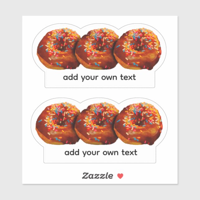Adesivo Donuts Com Confeitos Adicione Seu Próprio Texto Pe (Folha)