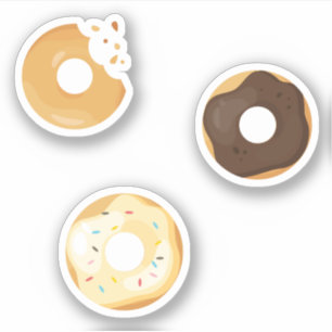 Adesivo Donuts creme de chocolate com mordidas 3x conjunto