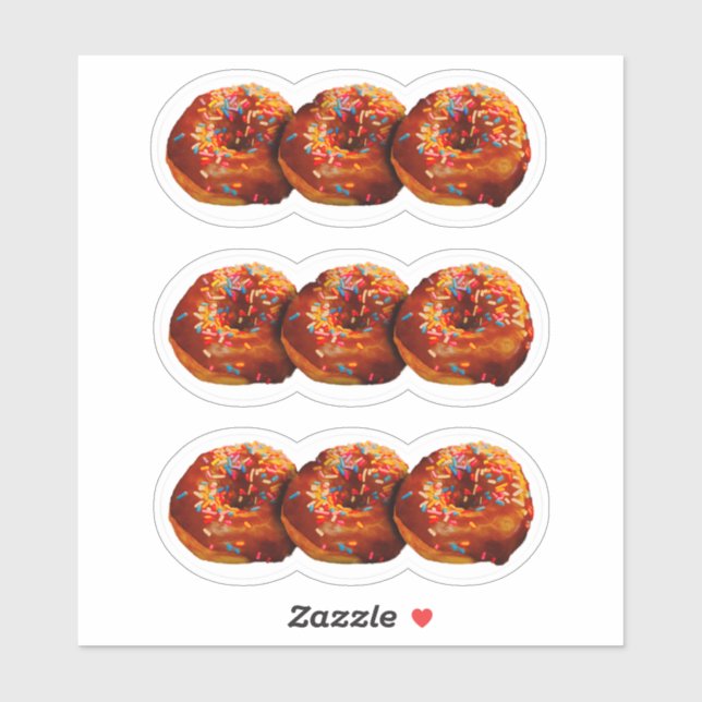 Adesivo Donuts With Sprinkles Custom-Cut Vinyl Sticker (Folha)
