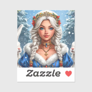 Adesivo ❄️ Donzela da Neve Elegante Charme de Inverno