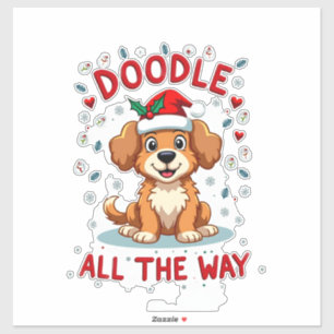 Adesivo Doodle Até o Fim Camisa de Natal com Chapéu de Pap