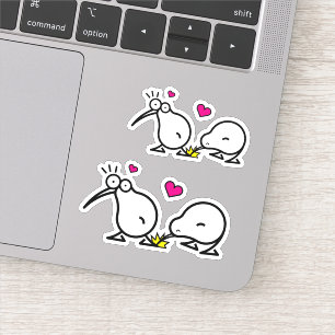 Adesivo Doodle bonito do casal do quivi