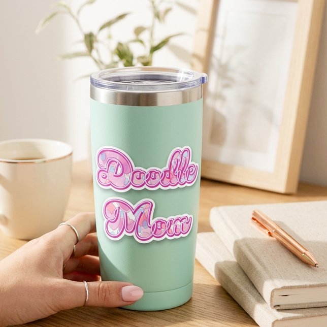 Adesivo Doodle Mom Pink Heart Pop Art Typography Sticker (Criador carregado)