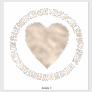 Adesivo Dourada bondade cardíaca ama paz citação inspir