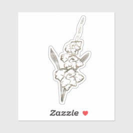 Adesivo Dourada Flor Gladiolus Glad