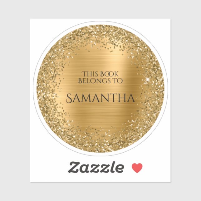 Adesivo Dourada Folha Da Gliteria Este Livro Pertence Ao C (Folha)