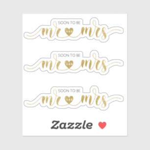 Adesivo Dourado brilho Sr. e Sra. Chá de casamento Sticker