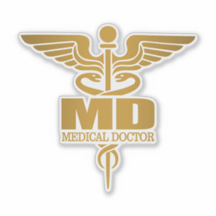 Adesivo Dourado Caduceus (MD)
