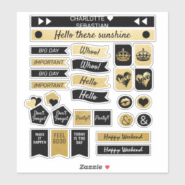 Adesivo Dourado E Preto Cantor De Coração