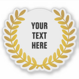 Adesivo Dourado laurel wreath prêmio adicionar palavras