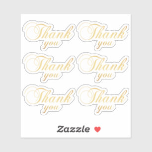 Adesivo Dourado obrigado clássico. Casamento de tipografia