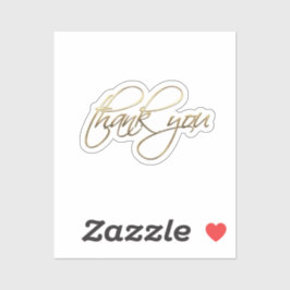 Adesivo Dourado Obrigado Sticker