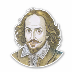 Adesivo Dourado retrato de William Shakespeare