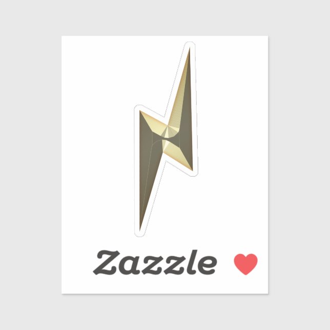 Adesivo Dourado trovão, moderno divertimento legal (Folha)