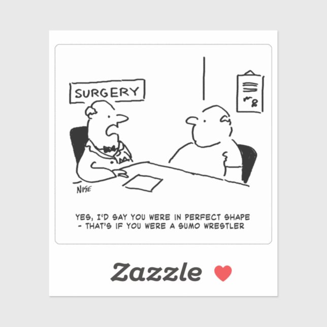 Adesivo Doutor e Paciente em Cartoon de Cirurgia. (Folha)