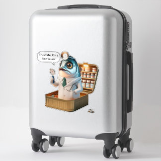 Adesivo Doutor Sardinha Excêntrico Pun Cartoon Médico