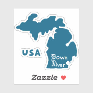 Adesivo Downriver Michigan Blue