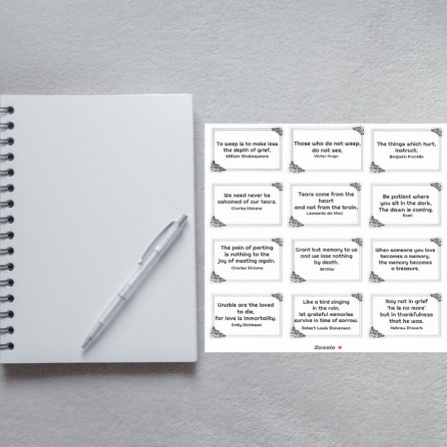 Adesivo Doze citações de tristeza no desenho de quadro de  (Criador carregado)