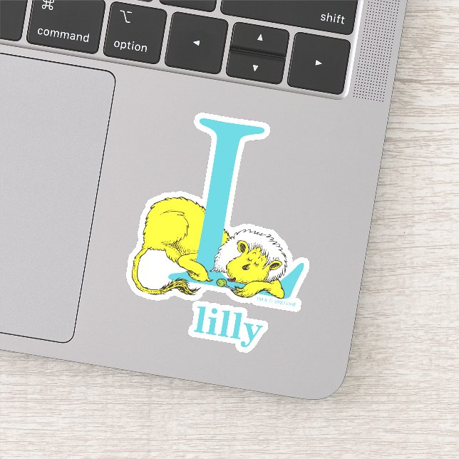 Adesivo Dr. Seuss ABC: Carta L - Branco | Adicione seu nom (Detalhe)