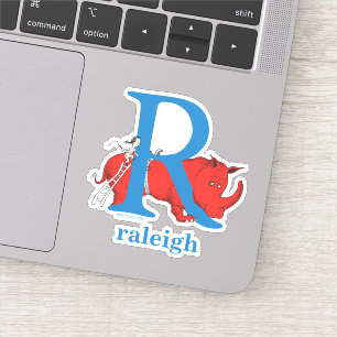 Adesivo Dr. Seuss ABC: Carta R - Branco   Adicione seu nom