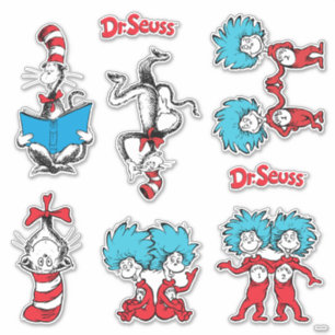 Adesivo Dr. Seuss   Gato no Chapéu e Coisa Um