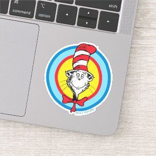 Adesivo Dr. Seuss   Gato no Gráfico da Cabeça de Chapéu