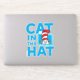 Adesivo Dr. Seuss   Gato no logotipo chapéu
