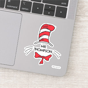 Adesivo Dr. Seuss   Gato no nome do professor personalizad