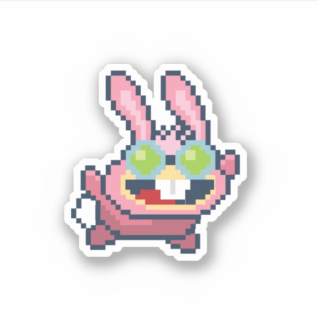 Adesivo Dra. Hare Poptropica Sticker de 8 bits (Frente)
