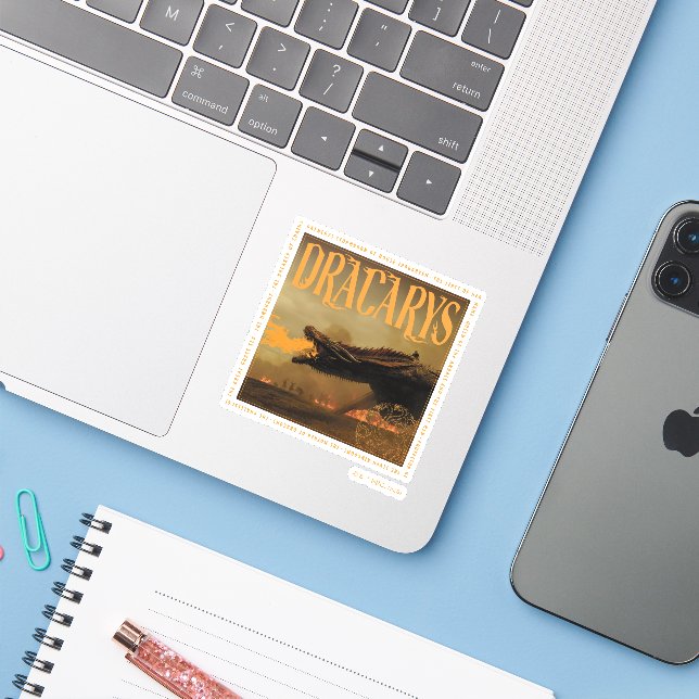 Adesivo "Dracarys" Drogon Brething Fire Graphic (Notebook com iPhone)