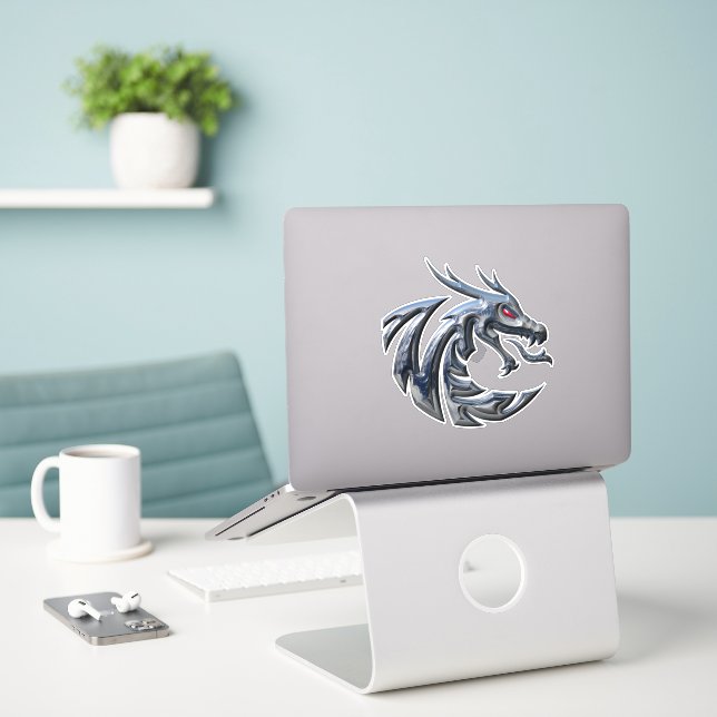 Adesivo Dragão (Laptop na mesa)