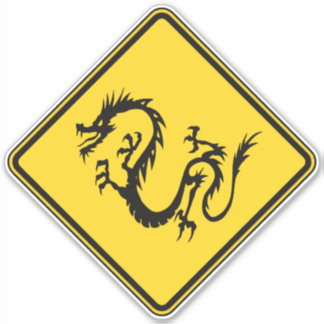 Adesivo Dragão Atravessando