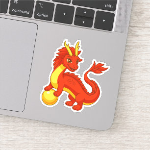 Adesivo Dragão Chinês Vermelho