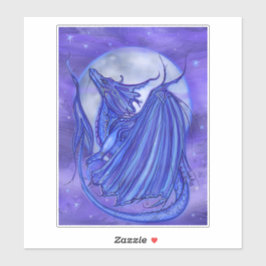 Adesivo Dragão-claro-lua com lua por Renee Lavoie