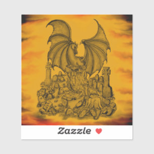 Adesivo Dragão com zombi