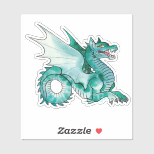 Adesivo Dragão de Água Teal Medieval