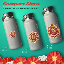 Adesivo Dragão de Flores de Ouro Sortudos no Ano Oito Chin