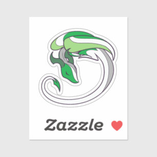 Adesivo Dragão do Orgulho Aromântico