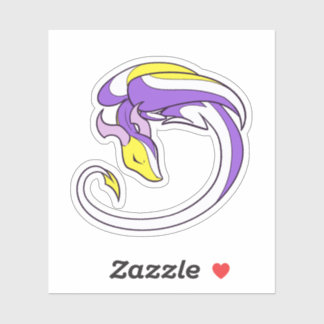 Adesivo Dragão do Orgulho Não Binário