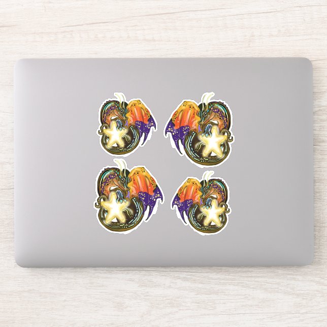 Adesivo Dragão Estrela Brilhante (Computador)