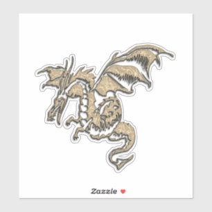 Adesivo Dragão ouro