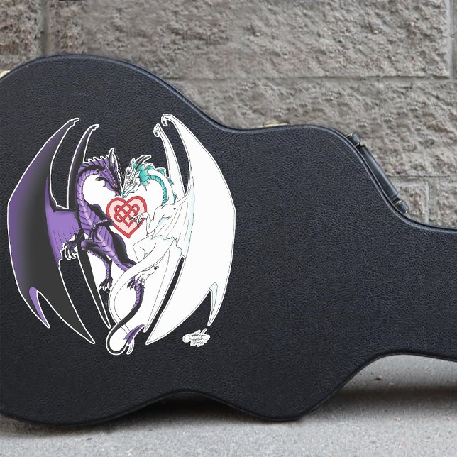 Adesivo Dragões adoram azul-coração (Criador carregado)