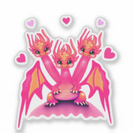 Adesivo Dragões rosa