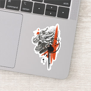 Adesivo Dragon Face Trash Polka