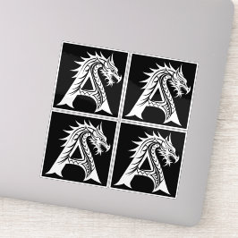 Adesivo Dragon Styled Letter A, Dragon Alphabet, Monogram